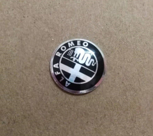 5-Piece Pack 11mm for Alfa Romeo Black Car Remote Keychain Stickers Badge Logos