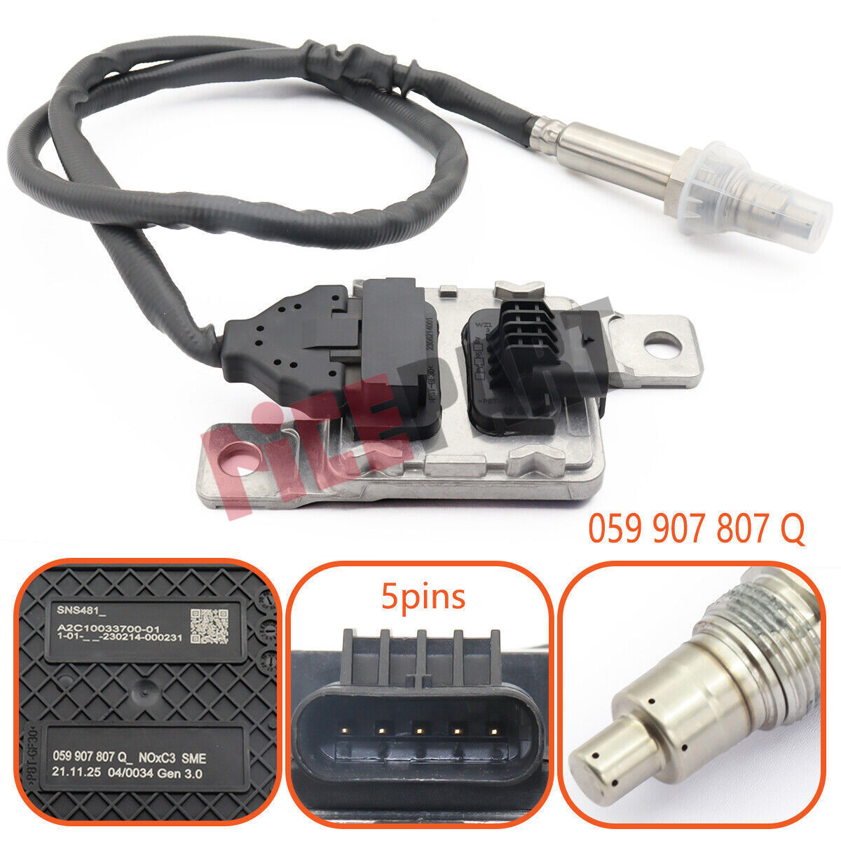 Nox Sensor 059907807Q compatible for Audi Q7 3.0 03L-907-807-A 059-907-807-A