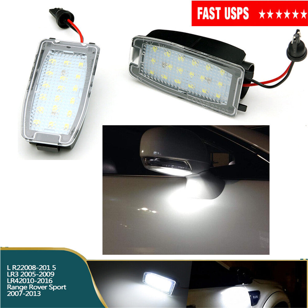 2X LED Side Rearview Mirror Puddle Lights for Land Rover Discovery LR2 2008-2015