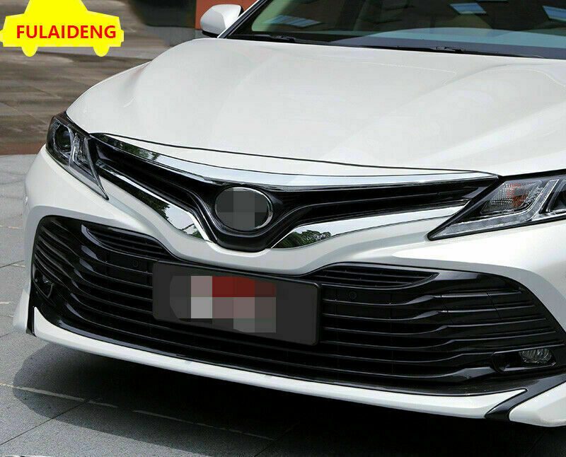 2X For 2018-2021 for Toyota for Camry L LE XLE Chrome Front Central Grille Strip Cover