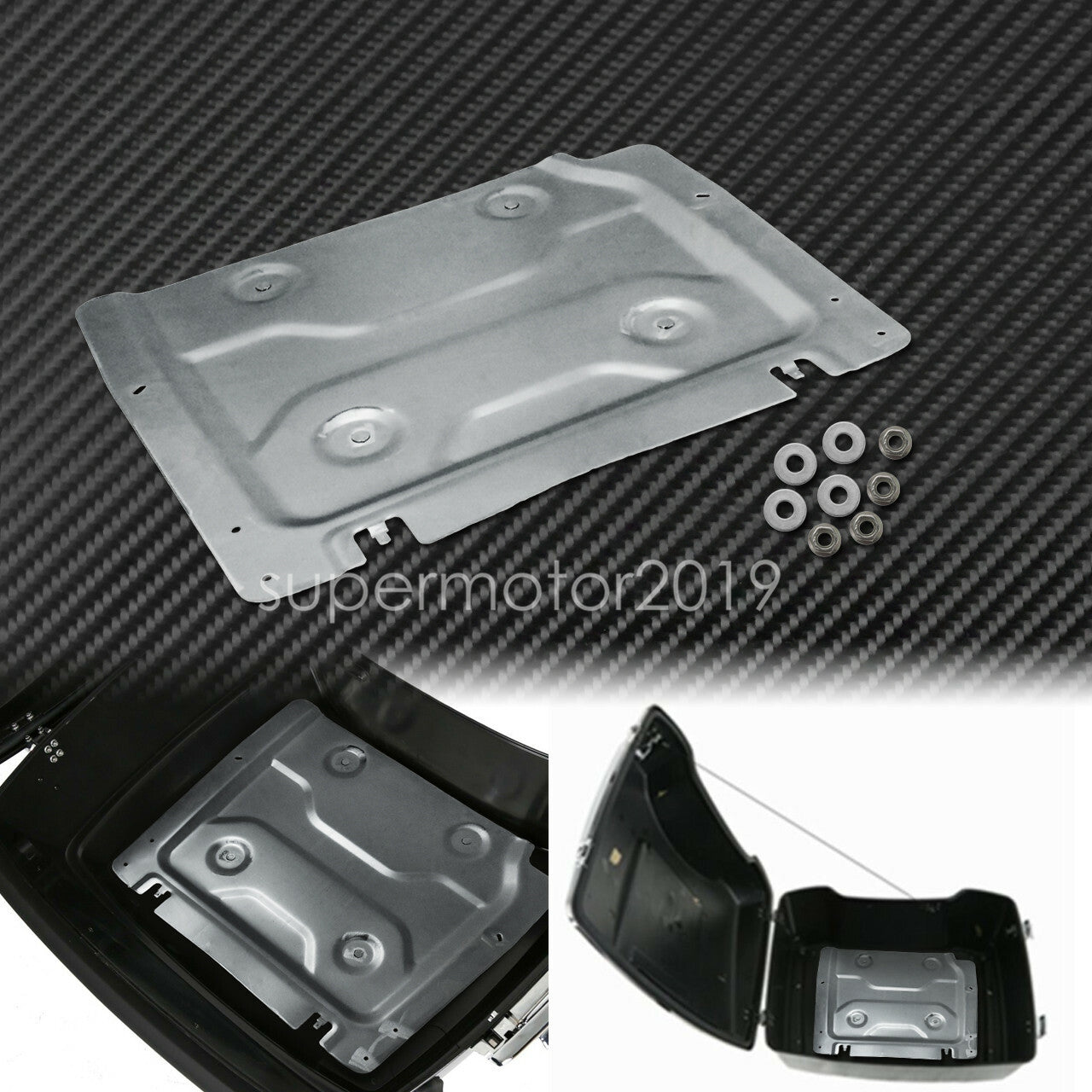 Trunk Metal Base Plate Kits Silver Fit for Harley Touring FLHR FLHX 2014-2020