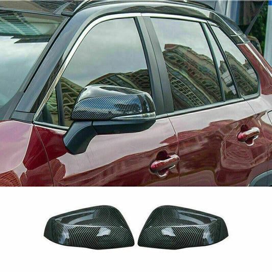 for Toyota RAV4 2019-2023 Carbon Fiber Style External RearView Mirror Cover Trim