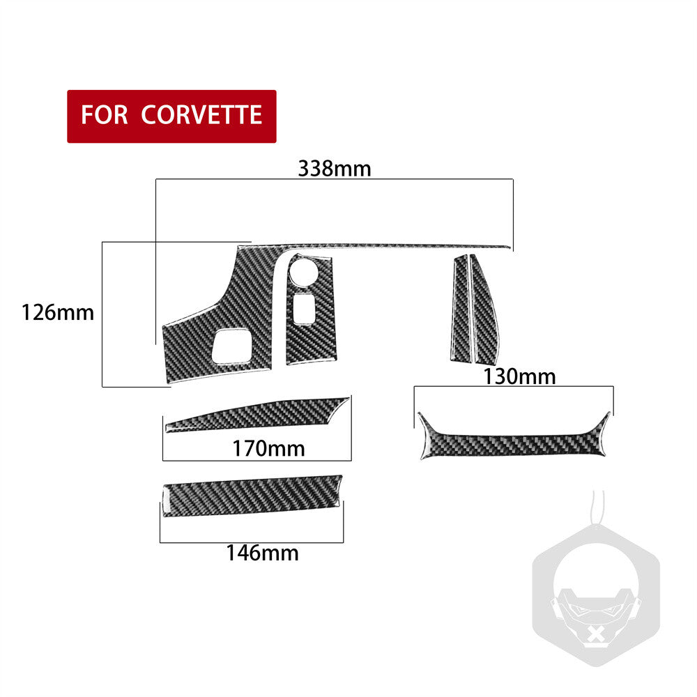 7¡ÁCarbon Fiber Central Control GPS Navigation Panel Trim for Corvette C7 2014-19