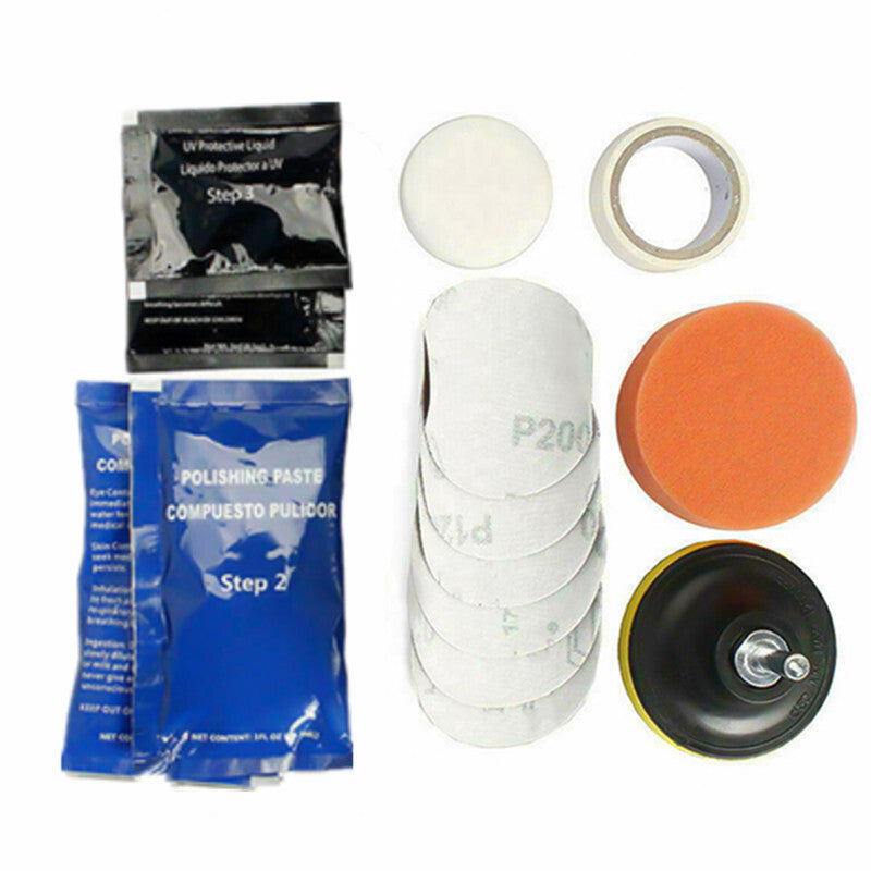 Car Light Lens Restoration Headlight Polishing Paste Cleaning Refurbish Tool Kit