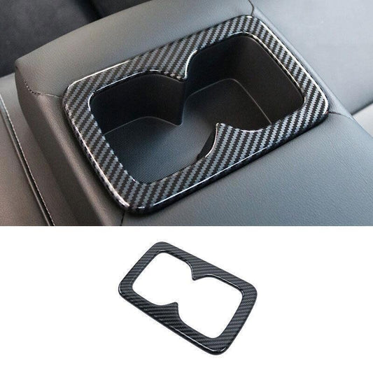 Carbon Fiber Rear Water Cup Panel Moulding Cover Trim for Nissan Sentra 2020-23