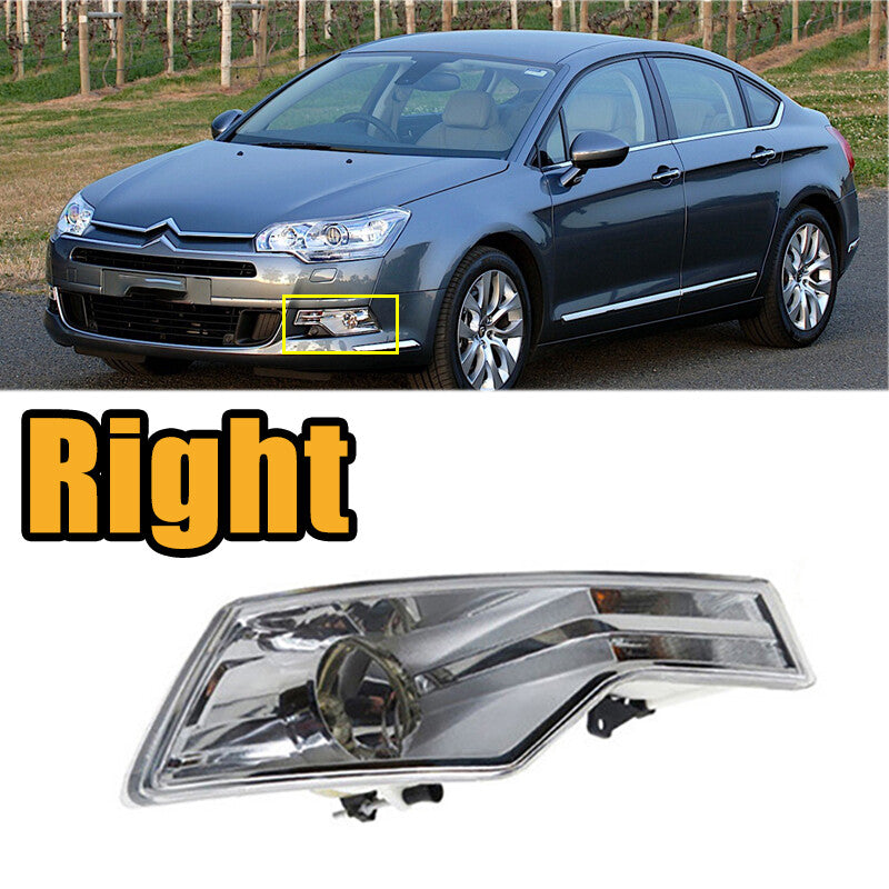 Right front bumper transparent lens fog light driver light for Citro?n C5 2009 - 2012