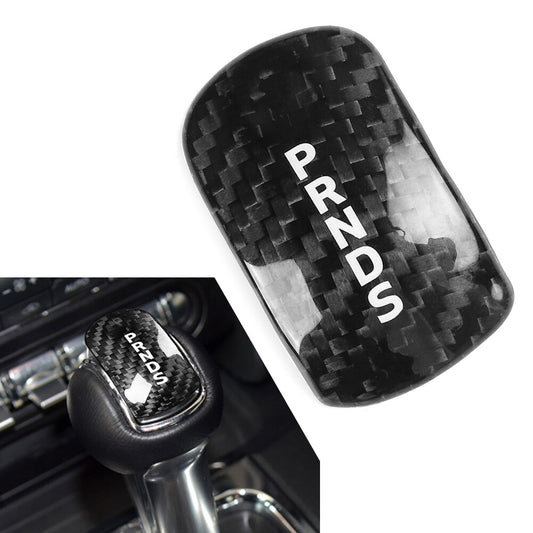Gear Shift Knob Cover Head Trim for Ford for Mustang 2015-2023 Carbon Fiber Black