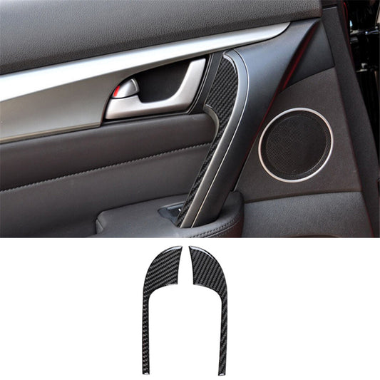 2X Rear Door Handle Panel Cover Sticker Carbon Fiber Trim for ACURA TL 2009-2014
