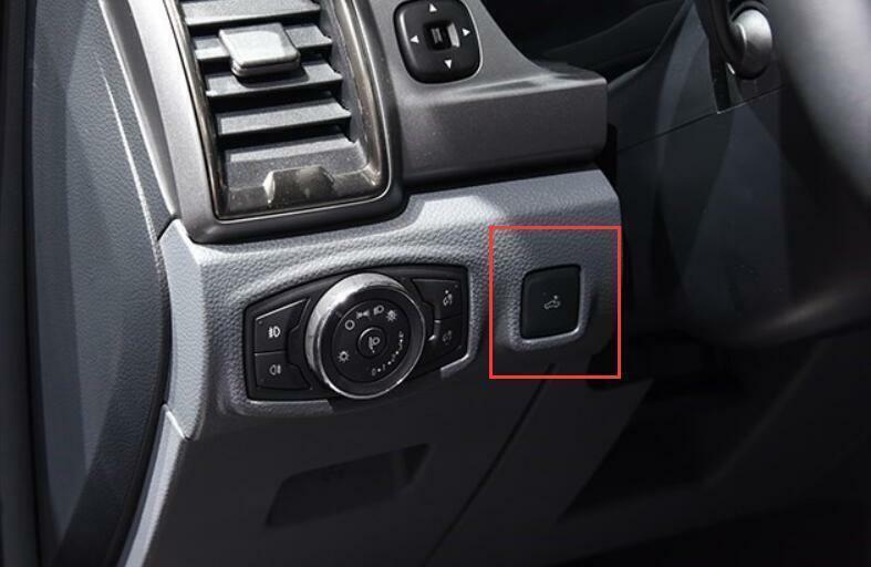 for Ford Ranger 2015-2023 Carbon Fiber Engine Hood Switch Button Cover Trim 1PCS