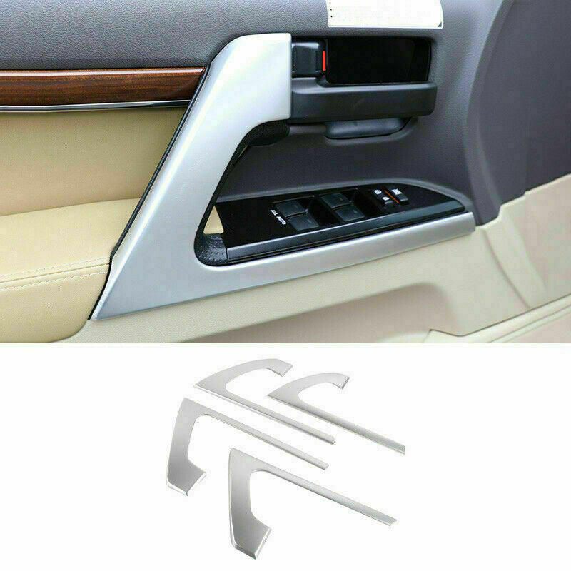4pcs for Toyota for Land Cruiser LC200 2016-2021 Silver Inner Door Handle Decor Trim
