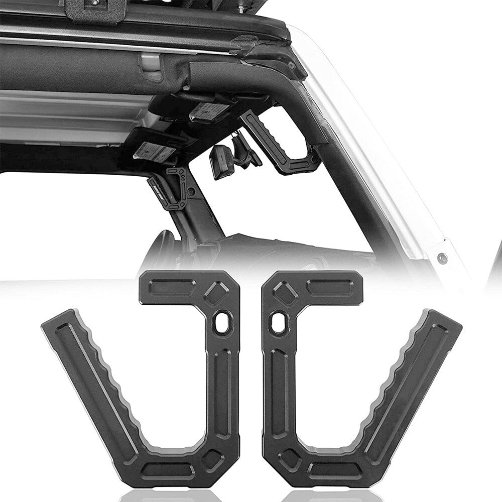 Front Grab Handles Aluminum Black Compatible with for Jeep for Wrangler JK 2007-2018