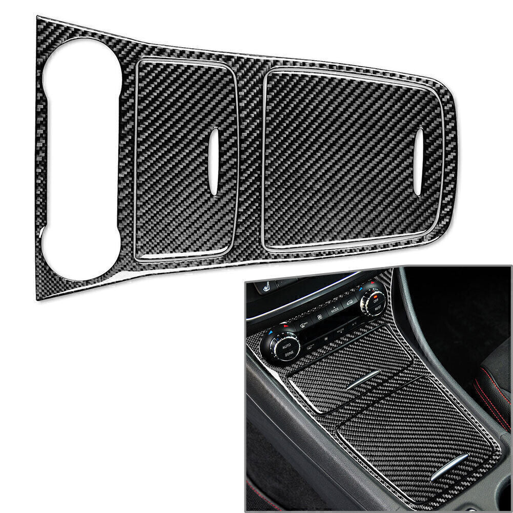 for Benz A Class W117 2013-2018 3x Carbon Fiber Interior Center Console Trim