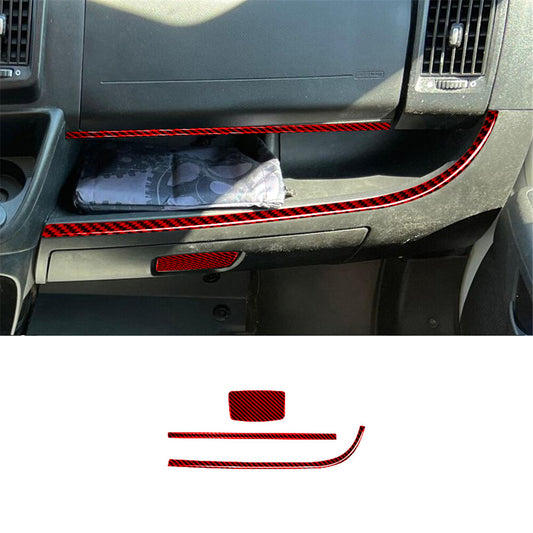Red Carbon Fiber Passenger Dashboard Panel Cover Trim for RAM Promaster 2014-21