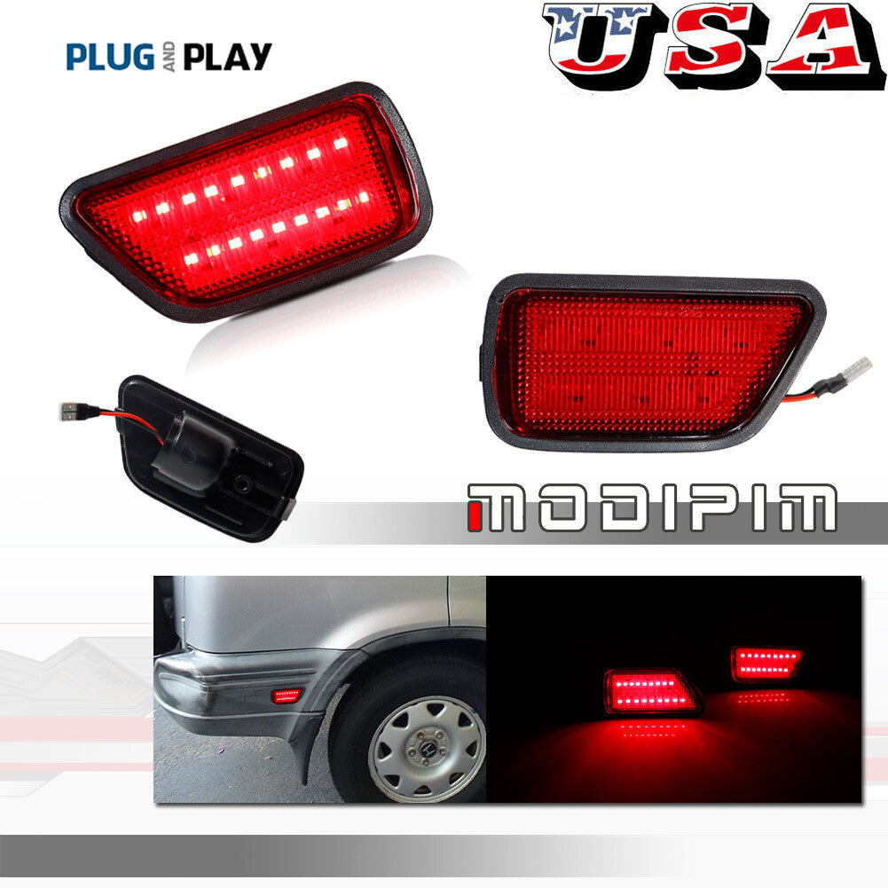 One set of red LED rear bumper mudguard side marker indicator lights suitable for 1997-01 for Honda CR-V
