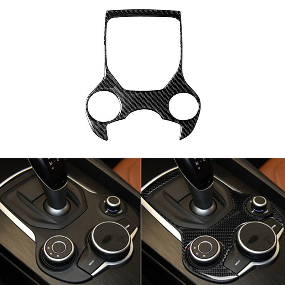 Carbon Fiber Inner Gear Shiter Panel Cover Trim for Alfa Romeo Giulia 2017-2019
