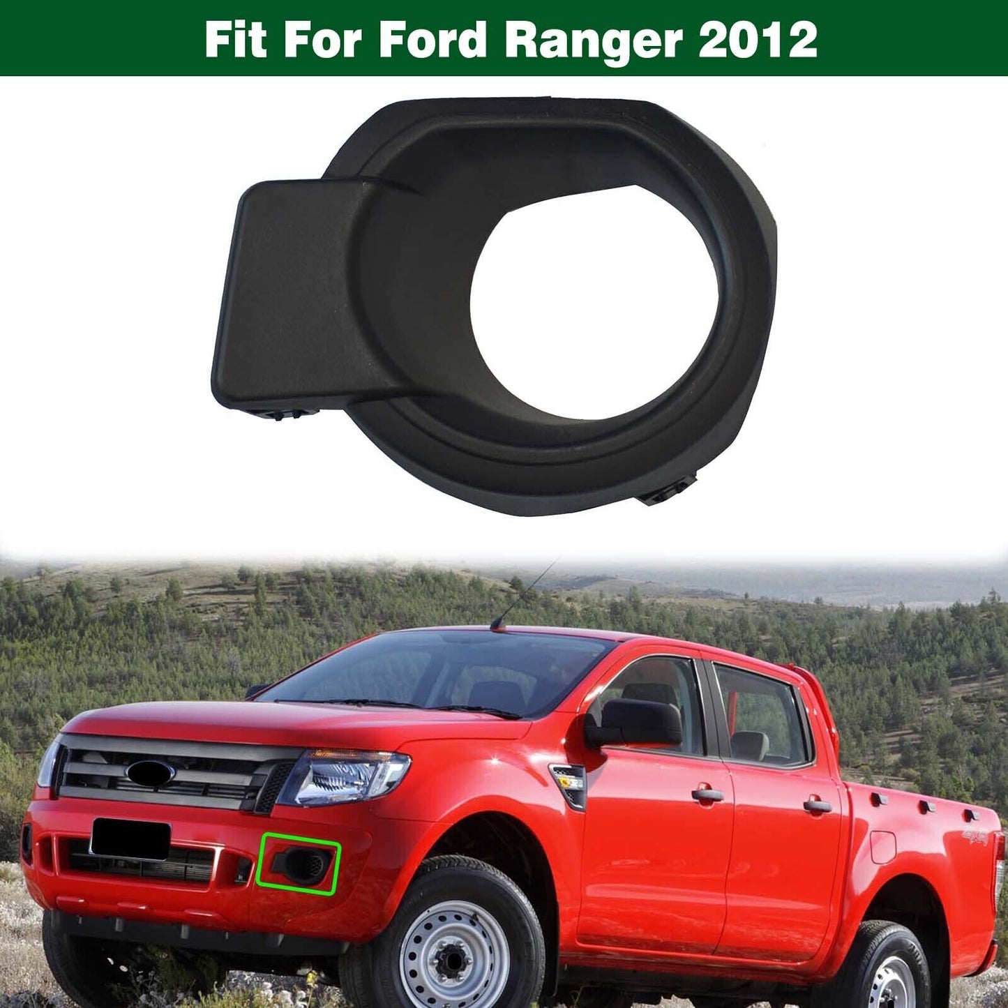 1Pcs Left Driver Front Fog Light Cover Lamp Bezel Trim for Ford Ranger 2012-2015