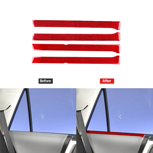 Red Carbon Fiber Inner Window Decorative Cover Trim for Toyota 4Runner 2010-2020