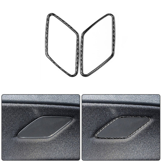 2X Carbon Fibre Door Speaker Loudspeaker Trim for VW for Golf 7 MK7 2014-2019