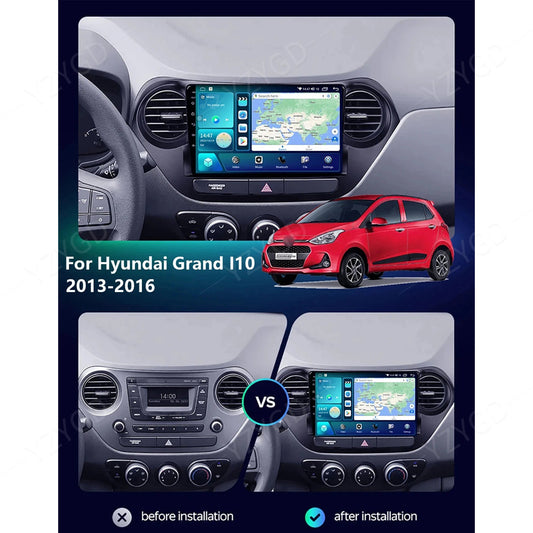 for Hyundai Grand I10 2013-2016 Android CarPlay Car Stereo Radio GPS Multimedia