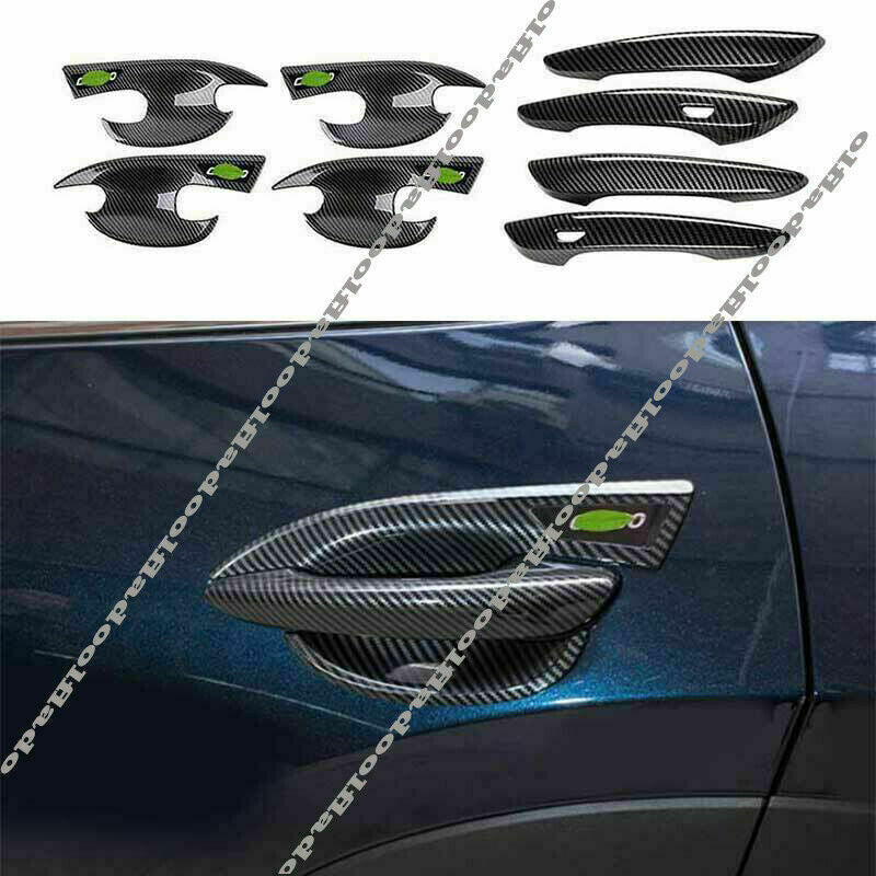 for Mazda CX-30 2020-2022 Carbon Side Door Handle+Bowl Trims Cover W/ for Smart Hole