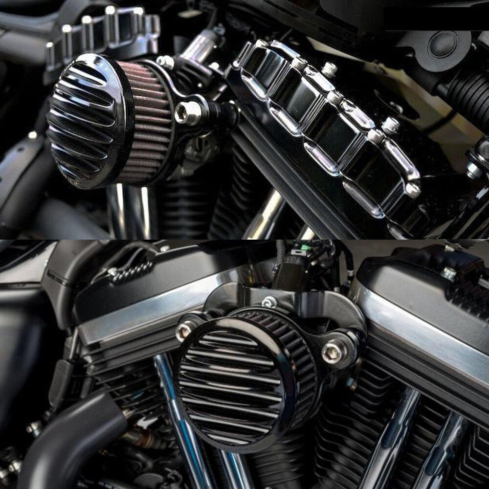 for Harley Davidson Sportster XL883 1200 Ribbed Air Cleaner Kit Intake Filter