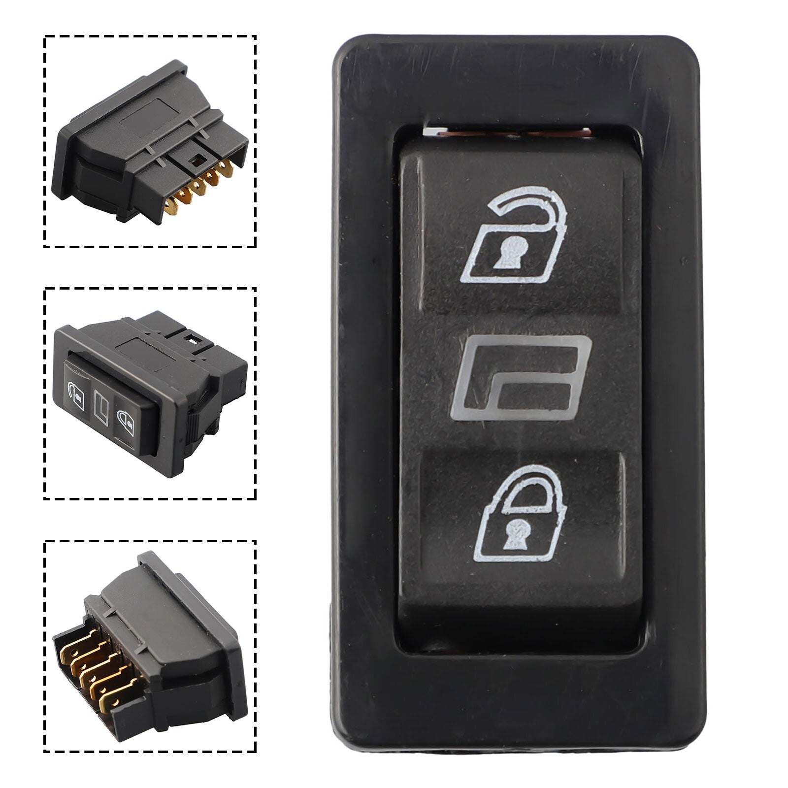 000 (times) 12V 5-pin switch for door/glass switch, 12V 20A 5-pin black DPDT