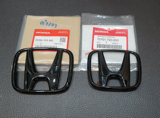 2-Piece H FE Black Glossy Embroidered Badge for Rear for Honda for Civic FE 2021-2023