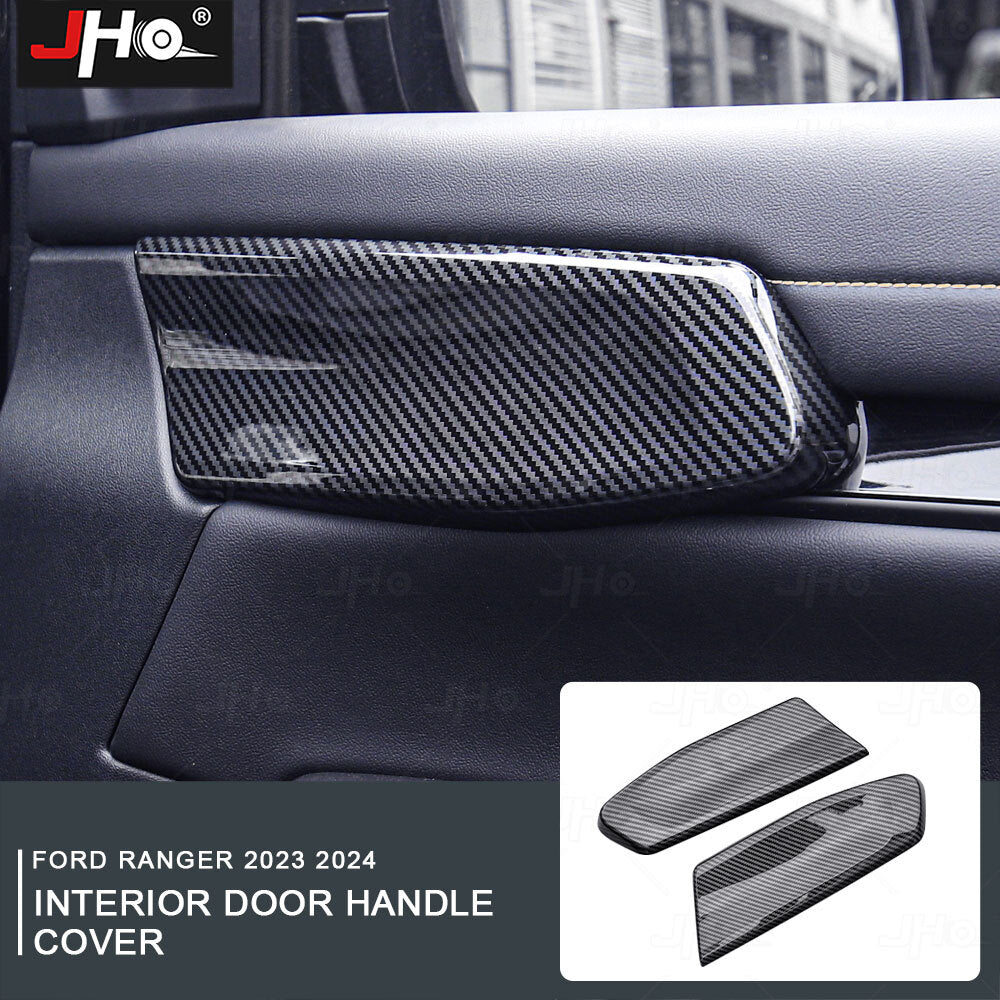 Carbon Fiber Inner Door Handle Bowl Panel Cover Trim for Ford Ranger 2023-2024
