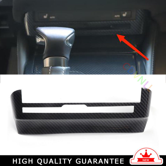 Console CD Switch Control Panel Trim Fit for Lexus for ES 2018-21 Black Carbon Fiber