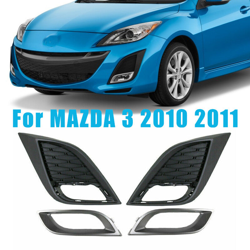 Side Front Bumper Fog Light Grill Cover Set for MAZDA 3 2010 2011 LHRH
