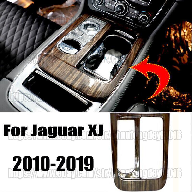 for Jaguar XJ 2010-19 Wood Grain Steel Car Central Console Gear Shift Frame Trim