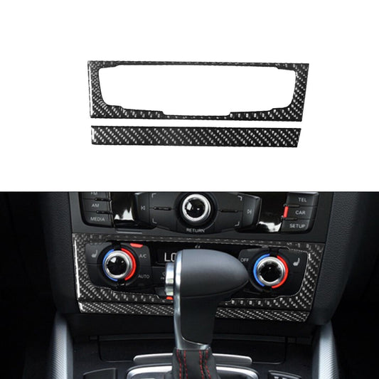 Air-Con Climate Knob Trim Cover Decor Type-A Carbon Fiber for Audi Q5 2009-2017
