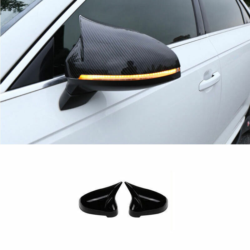 for Audi 2017-2024 A4 A5 ABS Carbon Fiber OX Horn Rear View Mirror Cover Trim 2P