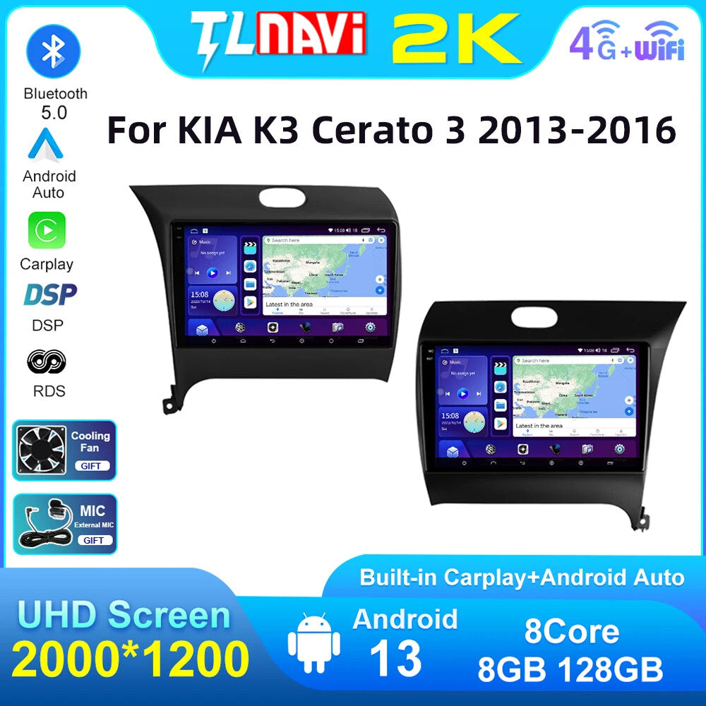 for KIA K3 Cerato 3 2013-2016 Android CarPlay Car Radio GPS Multimedia Player