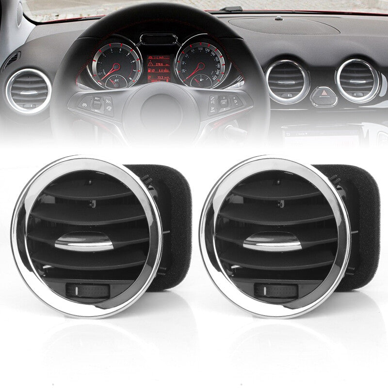 2pcs Chrome A/C Air Vent Cover Outlet Grille for Opel ADAM for CORSA D MK3 for Vauxhall