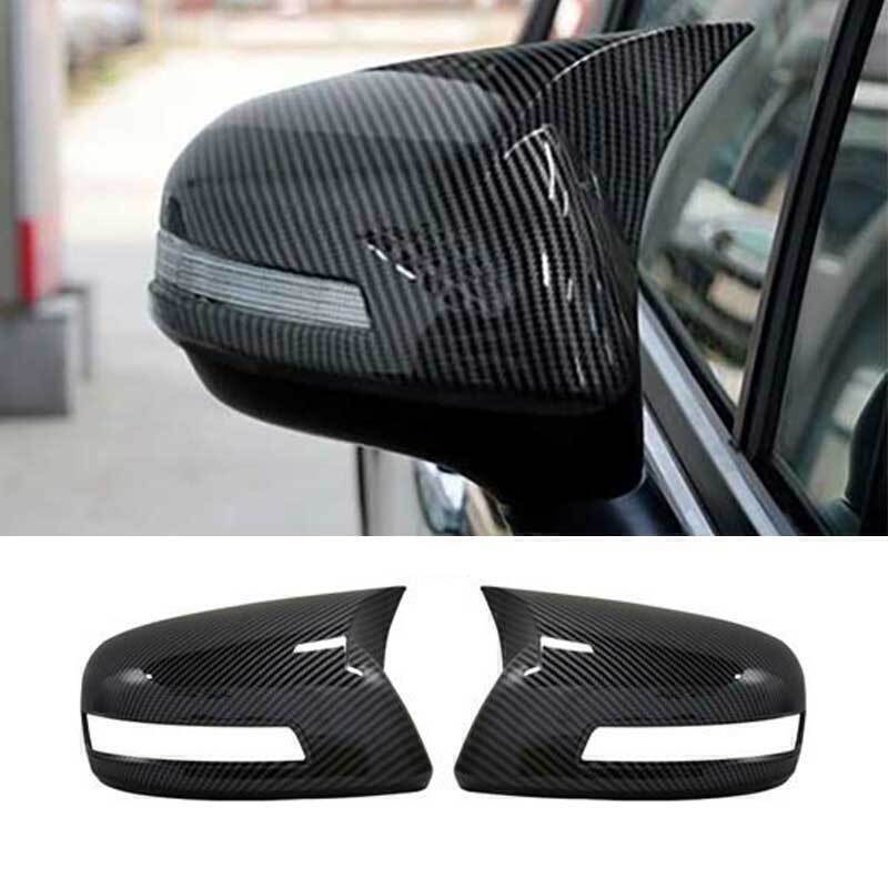 for Honda for Civic 2012-15 Carbon Fiber OX Horn Door Rear View Mirror Cover Trim 2P