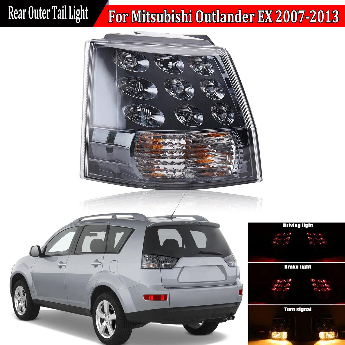 Applicable to for Mitsubishi Outlander EX 2007 - 2013, left rear brake light stop taillight