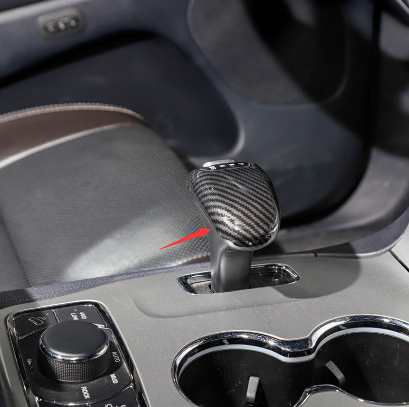 Carbon Fiber Console Gear Shift Knob Cover Trim for JEEP Grand Cherokee 2014-15