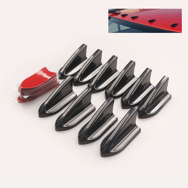 10pcs Shark Fin Diffuser Vortex Generator Universal Car Roof Spoiler Bumper BK