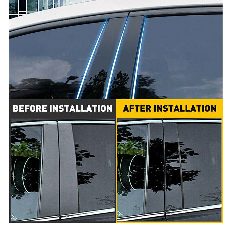 for Nissan Rogue 14-2020 Black Pillar Post Door Window Moulding Cover Trim 8PCS