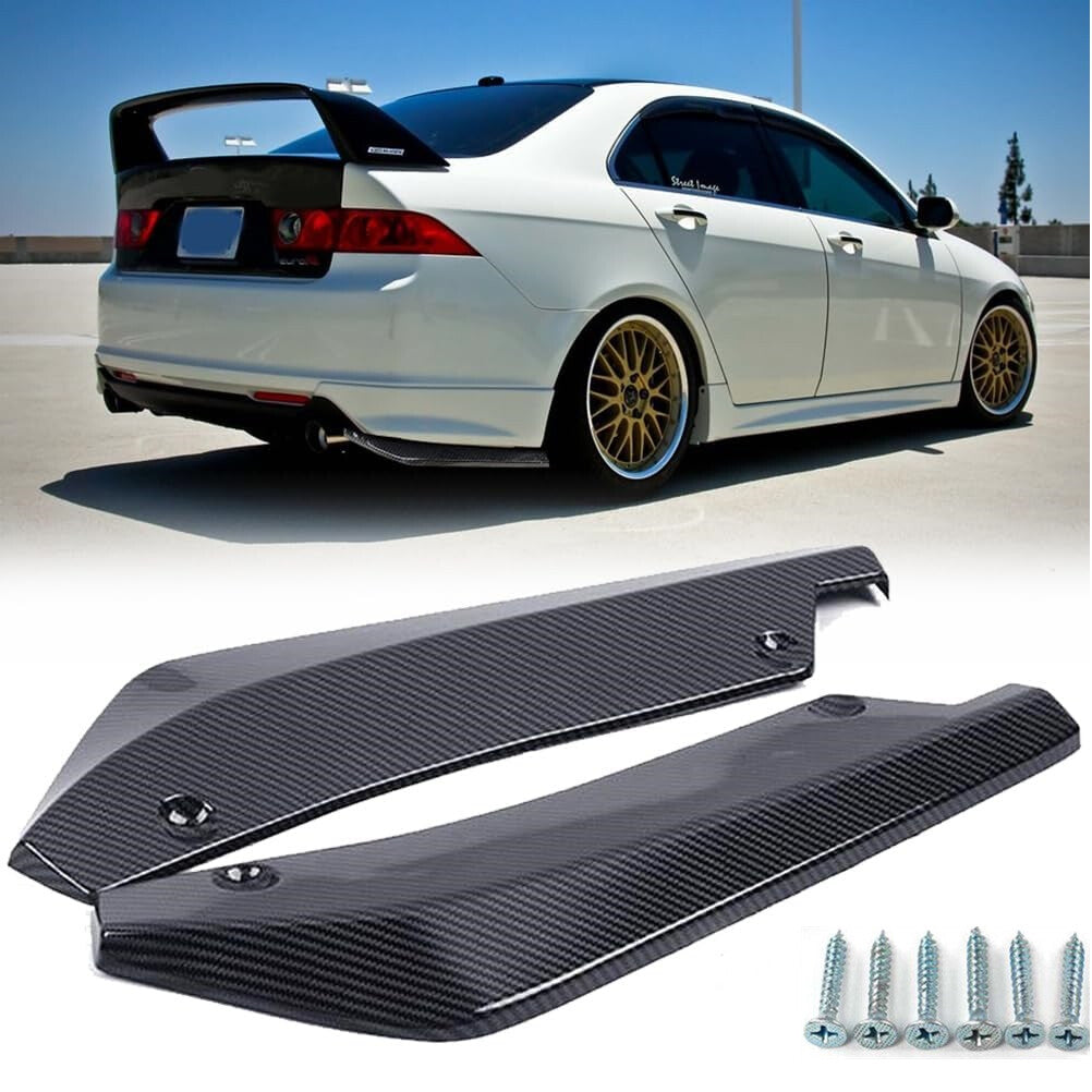 2pcs Fit for Chevy Tahoe Carbon Fiber Rear Bumper Diffuser Lip Splitter Canards