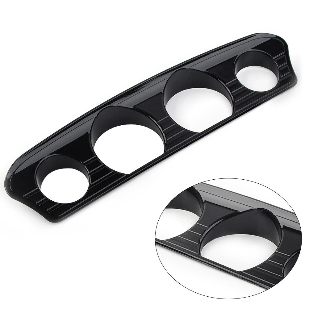 Black Tri Line Gauge Stereo Accent Trim Cover for Harley Touring 2014-2021 2015
