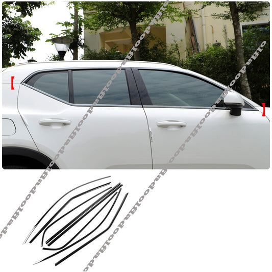 for Volvo XC40 2019-2024 Black Steel Door Window Sill Molding Trim Decor Strips