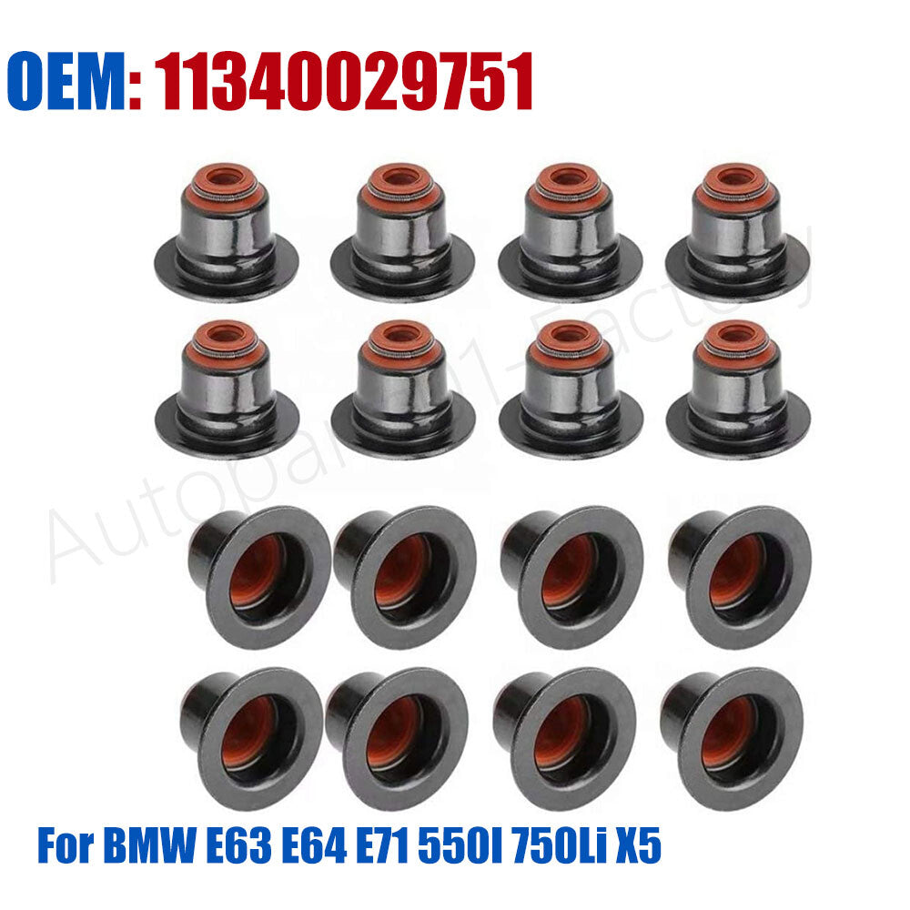 16Pcs 11340029751 Valve Stem Seals for BMW E63 E64 E71 550I 750Li X5