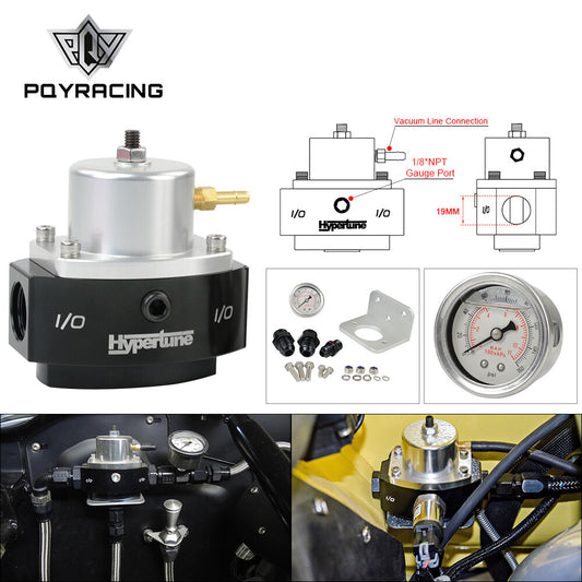 E85 Adjustable EFI Bypass Fuel Pressure Regulator 6AN AN8 Fitting 1/8Gauge Port
