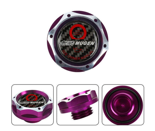 Mugen engine oil filler cap, purple and black carbon fiber, suitable for Honda for Acura .