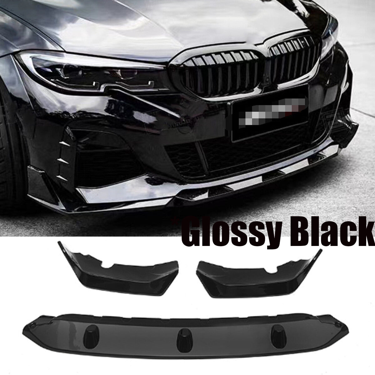 Glossy Black Performance Front Lip Splitter Kit for BMW G07 X7 M Sport 2019-2022