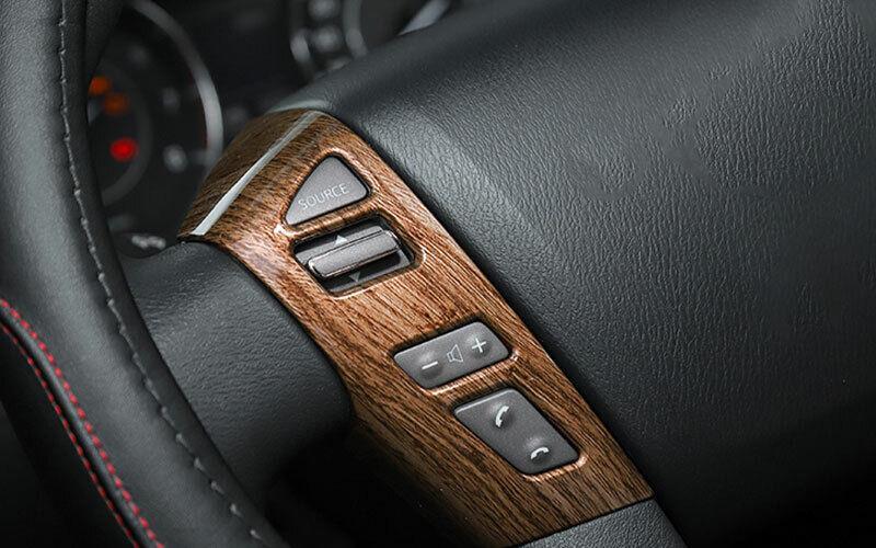 for Nissan Armada Y62 2017-2020 Wood Grain Steering Wheel Button Cover Trim 2pcs