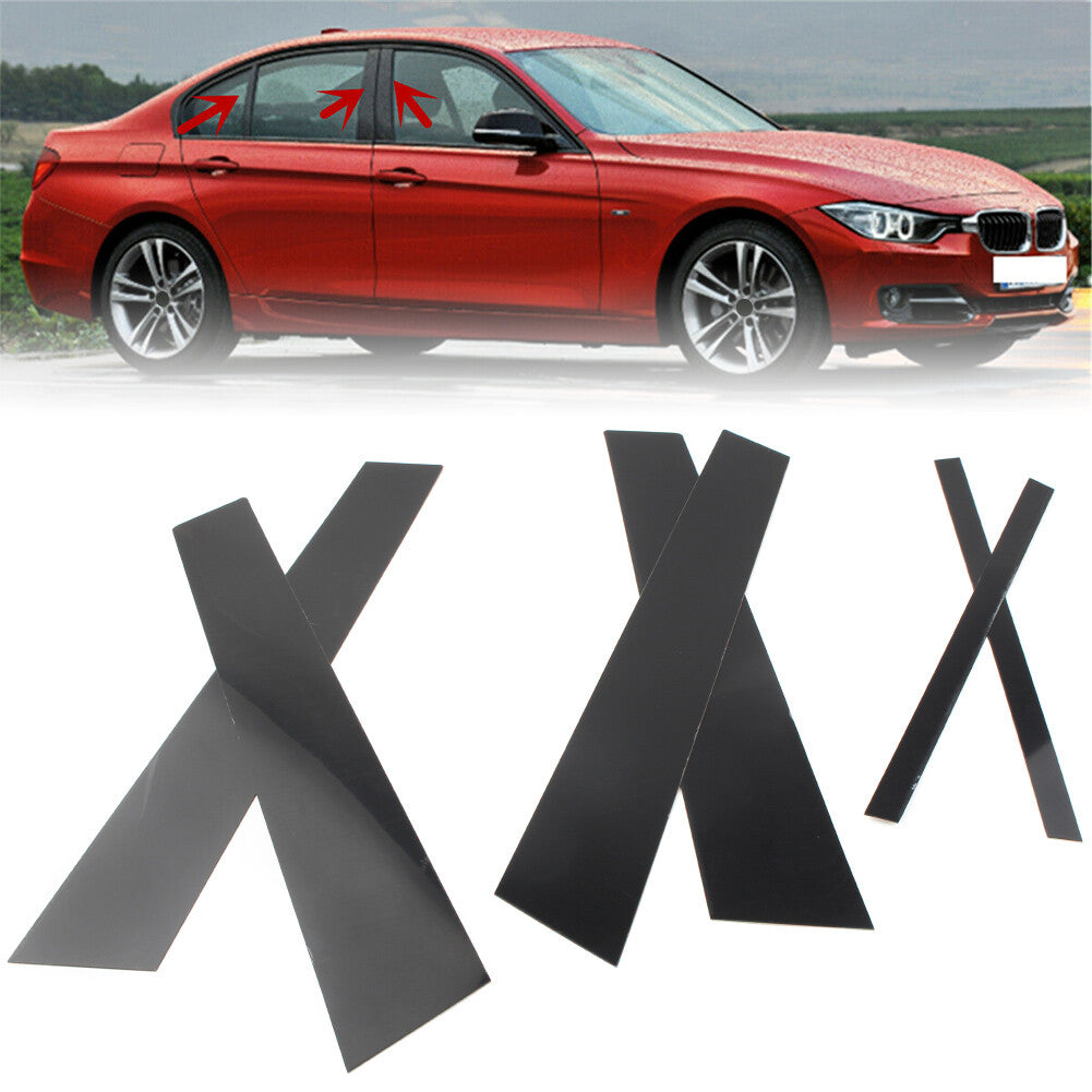 6pcs Black Pillar Posts Door Trim Covers for BMW 3-Series F30 2012-2015 2014 13