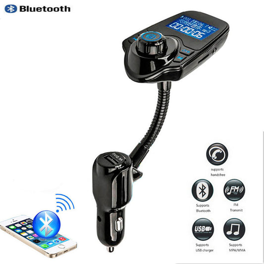 Car Wireless Bluetooth Blue LCD MP3 Player FM Transmitter Handsfree USB Charger